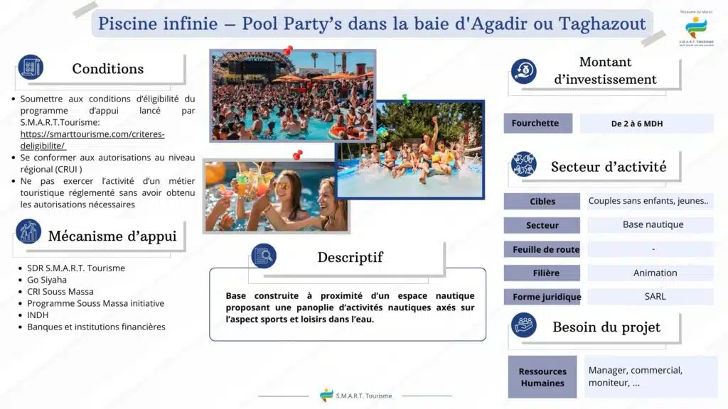 Piscine infinie – Pool Party’s dans la baie d'Agadir ou Taghazout